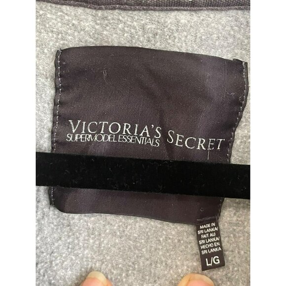 VICTORIA SECRET SUPERMODEL ESSENTIAL WOMENS GRAY ZIPPER HOODIE SIZE L - Picture 7 of 13